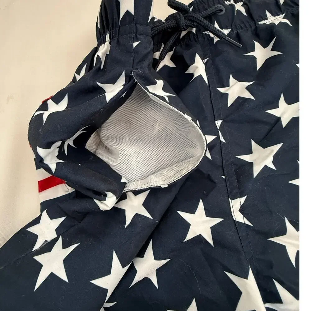 SKU2520 George Men's Plus Size Medium USA Star Print Swim Trunks